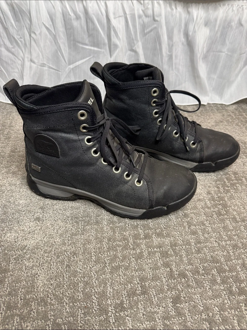 Sorel Men's Paxson 64 Black Lace-Up High-Top Boots